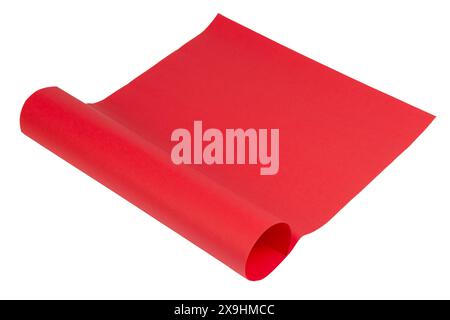 Blatt Farbpapier isoliert auf weiß Stockfoto