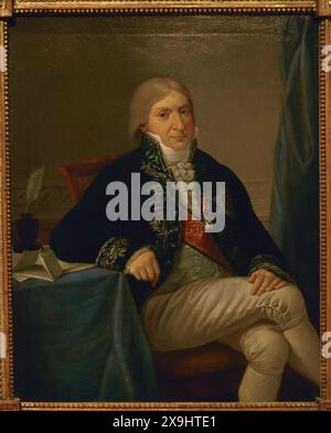 Ferdinando Marescalchi (1754-1816). Italienischer Politiker und Diplomat. Er war Mitglied des Ersten Direktoriums der Cisalpinen Republik, Außenminister der Italienischen Republik und später Außenminister der Republik Paris (1802–1805). "Graf Ferdinando Marescalchi". Porträt von Ludvig Guttenbrunn (1750-1819). Öl auf Leinwand, ca. 1805. Museum des Risorgimento. Mailand. Italien. Autor: Ludvig Guttenbrunn (1750-1819). Österreichischer Künstler. Stockfoto