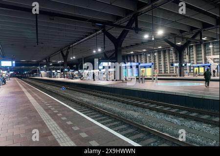 Rotterdam Niederlande 31. Mai 2024 Bahnhof Rotterdam Centraal bei Nacht. nacht, cs, Stockfoto