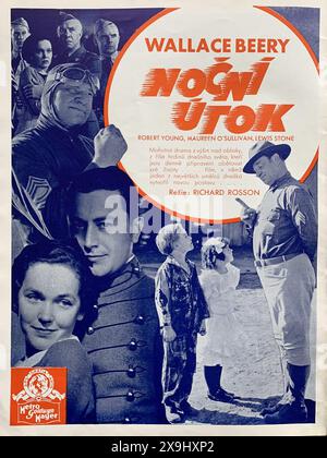 Tschechische Handelswerbung für WALLACE BEERY MAUREEN O'SULLIVAN ROBERT YOUNG und LEWIS STONE in WEST POINT OF THE AIR 1935 Regisseur RICHARD ROSSON Originalgeschichte James K. McGuinness und John Monk Saunders Drehbuch Frank Wead und Arthur J. Beckhard Produzent Monta Bell Metro Goldwyn Mayer (MGM) Stockfoto