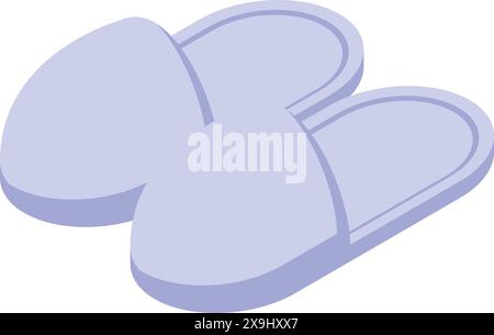 Illustration von gemütlichen und bequemen lila Hausschuhen für Entspannung und Freizeit in Innenräumen, mit weichem und warmem Design, perfekt für den Heimgebrauch Stock Vektor