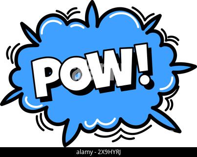 Comic-Blase. Der Klang des Dialoges blättert mit Worten. Pop-Art-Ausdruck in hellen Farben und schwarzer Umrandung. Stock Vektor