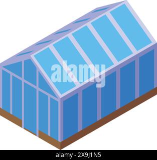 Vektorgrafik eines modernen Daches mit blauen Solarpaneelen in isometrischer Sicht Stock Vektor