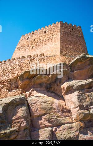 Halten von Zafra Burg. Campillo de Dueñas, Provinz Guadalajara, Castilla La Mancha, Spanien. Stockfoto