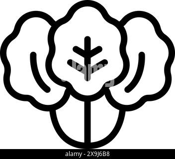 Minimalistische Illustration mit Blumensymbol in kräftigen Schwarzweiß-Strichbildern Stock Vektor