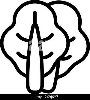 Einfache Schwarzweiß-Linienzeichnung eines stilisierten Baums, ideal für Symbole oder grundlegende Designelemente Stock Vektor