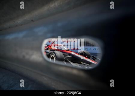 31. Mai 2024, Detroit, Mi, USA: NTT INDYCAR SERIES Driver, CHRISTIAN LUNGAARD (45) aus Hedensted, Dänemark, Practices for the Detroit Grand Prix at Streets of Detroit in Detroit, MI. (Kreditbild: © Walter G. Arce Sr./ASP via ZUMA Press Wire) NUR REDAKTIONELLE VERWENDUNG! Nicht für kommerzielle ZWECKE! Stockfoto