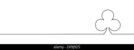 Einzeilenzeichnung der Vereine. Symbol für durchgehende Kartenschläger. Bearbeitbare Zeile. Symbol für eine Zeile Stock Vektor