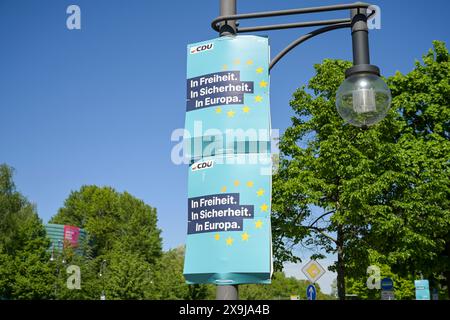 CDU Wahlplakat zur Europawahl 2024, Berlin, Deutschland Stockfoto