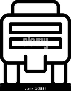 Vereinfachte schwarz-weiße Strichgrafik eines Rucksacksymbols für verschiedene Anwendungen Stock Vektor