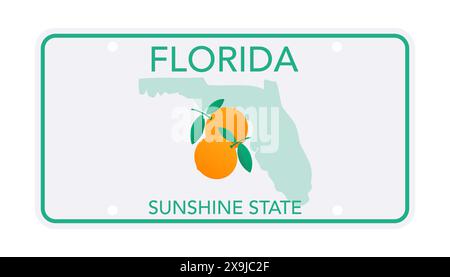 Kennzeichen von Florida. Autokennzeichen. Abbildung des Vektormaterials Stock Vektor