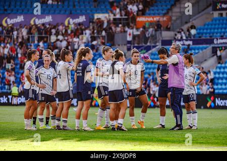 Oslo, Norwegen. 31. Mai 2024. Nach dem UEFA-Qualifikationsspiel zwischen Norwegen und Italien im Ullevaal-Stadion in Oslo wurden die Teilspieler Italiens wieder zusammengeschlossen. (Foto: Gonzales Photo/Alamy Live News Stockfoto