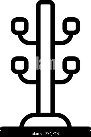Minimalistisches Kaktussymbol mit kräftigen schwarzen Linien, geeignet für verschiedene Designzwecke Stock Vektor