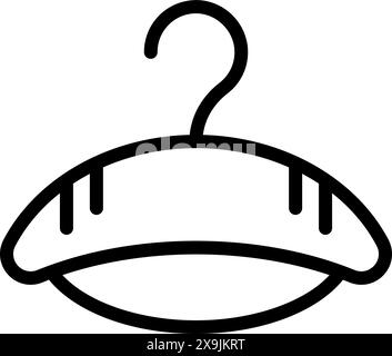 Einfache Linienzeichnung eines Kleiderbügels, geeignet für Symbole, Schilder und minimalistische Designs Stock Vektor