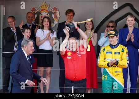 Montecarlo, Monaco. 26. Mai 2024. Frederic Vasseur, Teamchef der Scuderia Ferrari, während des GP Monaco, Formel 1, auf dem Circuit de Monaco. Quelle: Alessio Morgese/Alessio Morgese/Emage/Alamy Live News Stockfoto