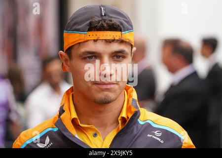 Montecarlo, Monaco. 26. Mai 2024. Lando Norris aus Großbritannien fuhr das (4) McLaren F1 Team MCL38 Mercedes während des GP Monaco, Formel 1, auf dem Circuit de Monaco. Quelle: Alessio Morgese/Alessio Morgese/Emage/Alamy Live News Stockfoto