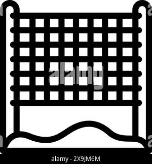 Einfaches Strichkunstsymbol für ein Fischernetz, ideal für verschiedene Designprojekte Stock Vektor