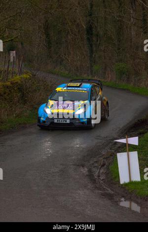 23/03/2024 Littledale Lancaster Ford Fiesta R5 blau 1600 W 31 Paul Murro & Tom Murphy Northwest Etappen der British Rally Championships Stockfoto