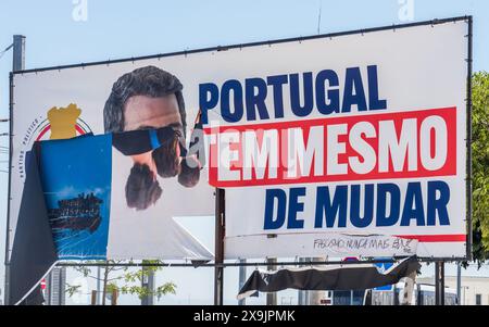 Lissabon, Portugal - 30. Mai 2024: Torn Andre Venture von der Chega Party Political Poster Stockfoto