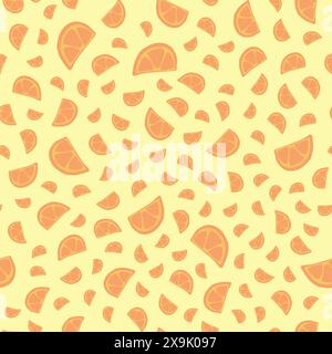 Vektordarstellung eines Musters mit Orangenschnitten. Stock Vektor