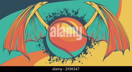 vektordarstellung eines Tennisballs mit Flügeln Stock Vektor