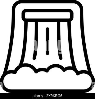 Vereinfachte Linienzeichnung eines kaskadierenden Wasserfalls, ideal für Symbole und minimalistische Designs Stock Vektor