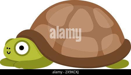 Symbol für Vektor-Schildkröte. Illustration unter dem Meer mit niedlichem lustigem Meerestier. Zeichentrickfilm unter Wasser, Meerjungfrau oder Meeresschildkröte Clipart für Kinder isola Stock Vektor