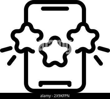 Vektorillustration eines Smartphones mit einem glänzenden, sauberen Bildschirm und einem Sternesymbol Stock Vektor