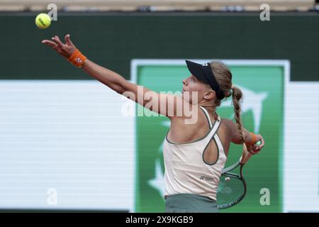 Dayana Yastremska aus der Ukraine am 6. Tag der French Open 2024, Roland-Garros 2024, Grand Slam-Tennisturnier am 31. Mai 2024 im Roland-Garros-Stadion in Paris, Frankreich Stockfoto