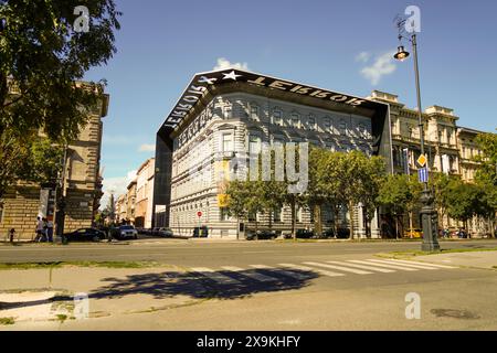 Das Haus des Terrors, das Terror Museum, ist ein beliebtes Budapester Museum an der Andrássy Avenue mit Ausstellungen über faschistische und kommunistische Regime Stockfoto