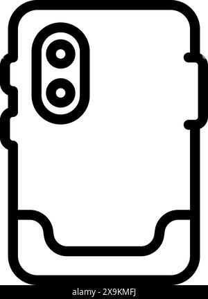 Elegantes und minimalistisches Smartphone-Case Line Symbol in Schwarz-weiß für den modernen Schutz mobiler Geräte Stock Vektor