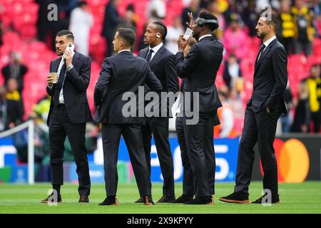 London, Großbritannien. Juni 2024. Real Madrid spielte im UEFA Champions League-Finale zwischen Borussia Dortmund und Real Madrid am 1. Juni 2024 im Wembley Stadium in London. (Foto: Bagu Blanco/PRESSINPHOTO) Credit: PRESSINPHOTO SPORTS AGENCY/Alamy Live News Stockfoto