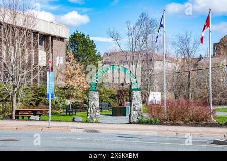 Willkommen im Chisholm Park im Zentrum von Antigonish, Nova Scotia, Kanada Stockfoto