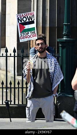 Edinburgh, Schottland, Großbritannien. Juni 2024. Freiheit für Palästina, Kundgebung auf dem Hügel. Quelle: Craig Brown/Alamy Live News Stockfoto