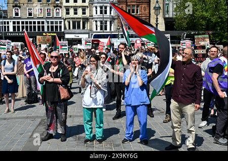 Edinburgh, Schottland, Großbritannien. Juni 2024. Freiheit für Palästina, Kundgebung auf dem Hügel. Quelle: Craig Brown/Alamy Live News Stockfoto