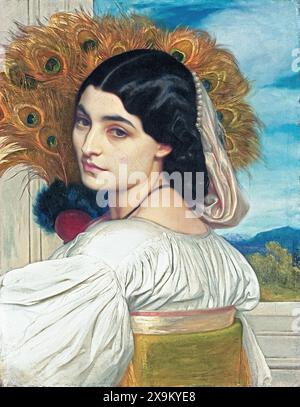 Pavonia (1859) von Frederic Leighton (1830–1896), Öl auf Leinwand, Privatsammlung, Christie's, London (UK). Stockfoto