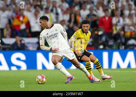 London, Großbritannien. Juni 2024. Real Madrid Mittelfeldspieler Jude Bellingham (5) beim UEFA Champions League Finale Borussia Dortmund gegen Real Madrid am 1. Juni 2024 im Wembley Stadium, London, England, Vereinigtes Königreich Credit: Every Second Media/Alamy Live News Stockfoto