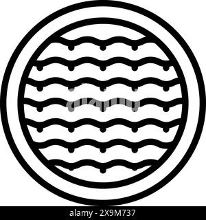 Vereinfachtes kreisförmiges Symbol mit abstraktem Muster in Schwarz und weiß Stock Vektor