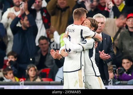 London, Kroatien. Juni 2024. LONDON, ENGLAND - 1. JUNI: Luka Modric von Real Madrid beim Endspiel der UEFA Champions League 2023/24 zwischen Borussia Dortmund und Real Madrid CF im Wembley Stadium am 1. Juni 2024 in London. Foto: Sanjin Strukic/PIXSELL Credit: Pixsell/Alamy Live News Stockfoto