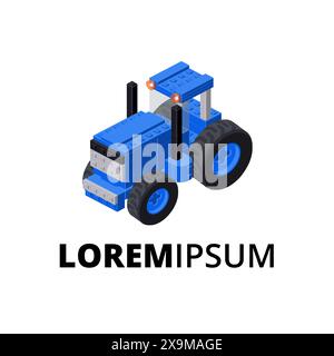 Logo mit Traktor für Druck und Design. Vektor-Clipart. Stock Vektor