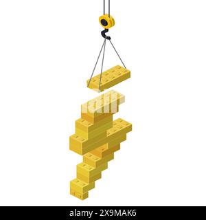 Art des Blitzkonzepts auf weißem Hintergrund. Vektor Stock Vektor