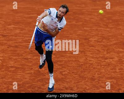 Roland Garros, 1. Juni 2024: Daniil Medwedev (RUS) bei den French Open 2024. Corleve/Mark Peterson Stockfoto