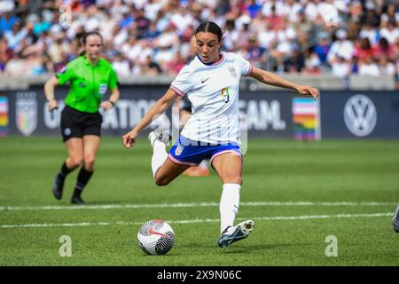 Commerce City, Usa. Juni 2024. Commerce City, Vereinigte Staaten, 1. Juni 2024: Mallory Swanson (9 Vereinigte Staaten) während der internationalen Freundschaft zwischen den Vereinigten Staaten und Korea im DICK's Sporting Goods Park in Commerce City, CO, USA (NUR REDAKTIONELLE VERWENDUNG). (Rebekah Wynkoop/SPP) Credit: SPP Sport Press Photo. /Alamy Live News Stockfoto