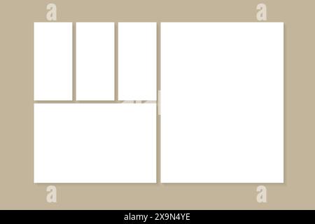 Schwarzes leeres realistisches Fotorahmen-Modell auf weißem Hintergrund. Vorlage für Fotoalbum. Leeres Bild für Speicher auf Scrapbook Pro Vector Stock Vektor