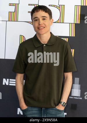 New York, USA. Juni 2024. Elliot Page nimmt am 1. Juni 2024 am NewFest Pride „Close To You“ im SVA Theatre in New York an der New Yorker Premiere Teil. (Foto: Lev Radin/SIPA USA) Credit: SIPA USA/Alamy Live News Stockfoto