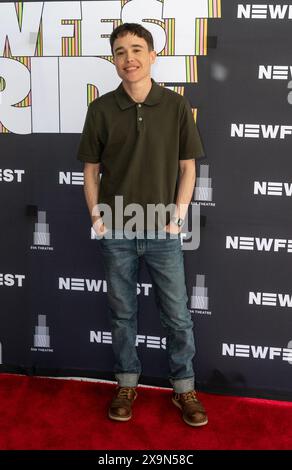 New York, USA. Juni 2024. Elliot Page nimmt am 1. Juni 2024 am NewFest Pride „Close To You“ im SVA Theatre in New York an der New Yorker Premiere Teil. (Foto: Lev Radin/SIPA USA) Credit: SIPA USA/Alamy Live News Stockfoto