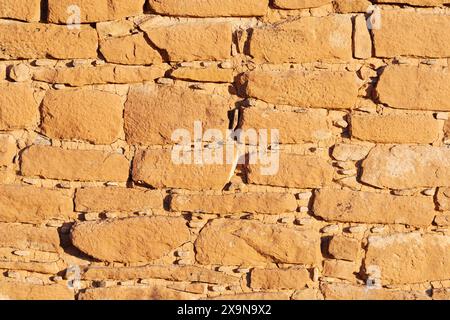 Twin Towers Wanddetail, Square Tower Group, Hovenweep National Monument, Utah Stockfoto