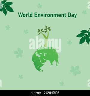 Weltumwelttag. Green Eco Earth. Konzept des Weltumwelttages. Vektorabbildung Stock Vektor