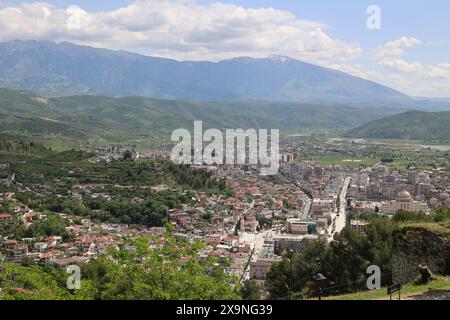 Blick auf die orthodoxe Kathedrale Saint Demetrius in Berat-Albanien Stockfoto