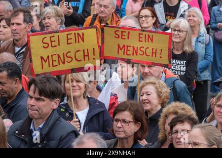 Köln: Kundgebung in der Deutzer Werft gegen Rechtsextremismus Stockfoto